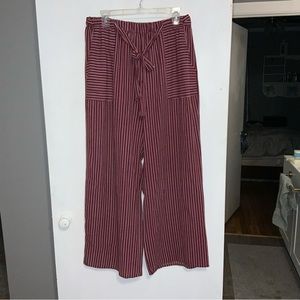 Maroon & White striped dress pants
